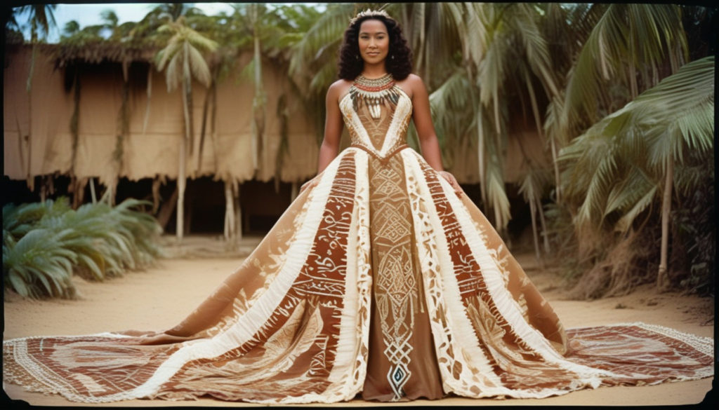 Samoan Inspired Wedding Dress Design Collection - SDD#2 - Ballgown Silhouette -1