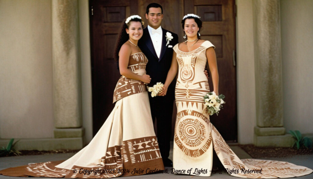 Samoan Inspired Wedding Dress Designs SDD#15 - Mother - Daughter